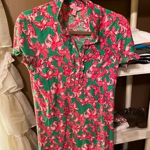 Lilly Pulitzer green and pink Sz M Dress